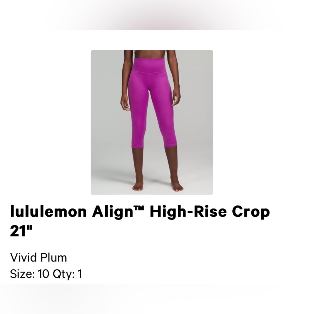 Lululemon Align cropped leggings. Size 10.